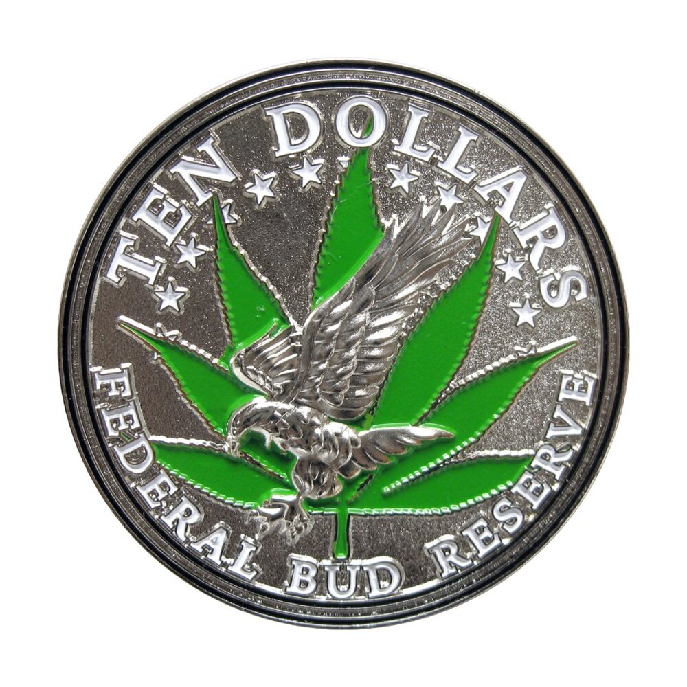 $10 Weed Coin Parody Enamel Pin - USA Funny Novelty Stoner Pot Apparel Gift NWT